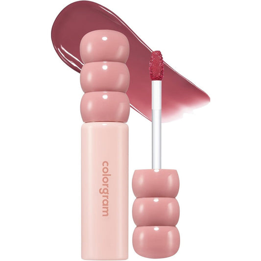 COLORGRAM Fruity Glass Tint 15 Satisfied Fig, Non-Sticky Formula for Glass-Like Shine and Effortless Application