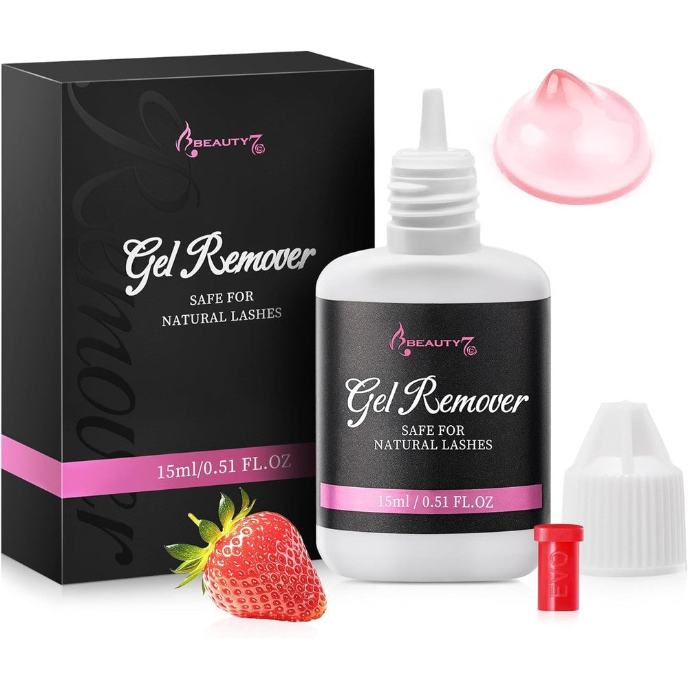 Beauty7 Lash Remover Gel 15ml bottle front view professional eyelash extension glue remover