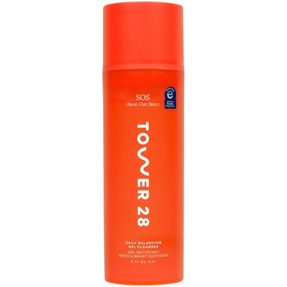 Tower 28 Beauty SOS Daily Balancing Gel Cleanser front view bottle