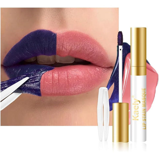 Kaely Warm Rose Lip Stain Peel Off Masque, Long Lasting Waterproof Smudge Proof Lip Tint, Non-Transfer Semi Permanent Lipliner Tattoo with Tweezer, Matte Finish, Vegan & Cruelty-Free, 01