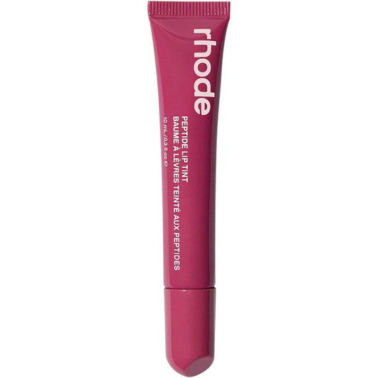 Rhode Peptide Lip Tint Raspberry Jelly front view of the packaging tube showcasing the sleek design.