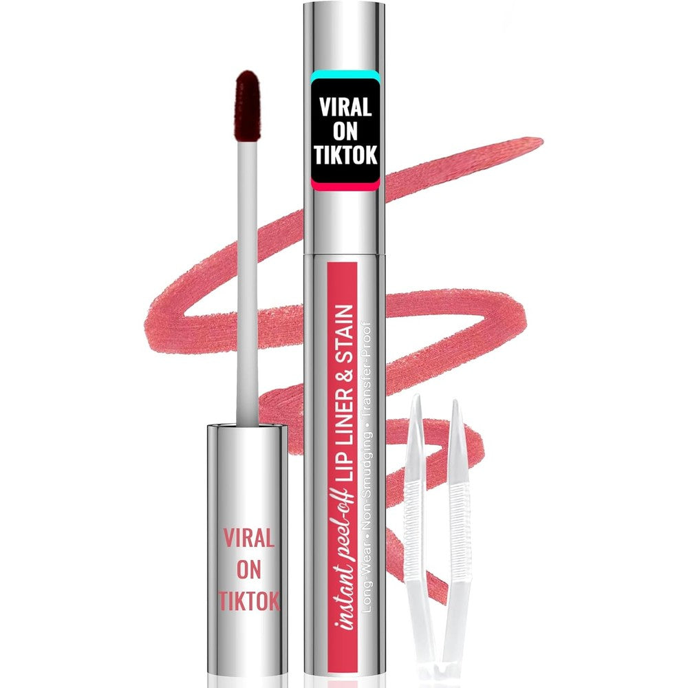 iMethod Lip Stain - Lip Liner Stain, Peel Off Lip Stain with Tweezer, Natural Long Lasting Lip Stain Peel Off, Waterproof, Easy to Use, Stay On All Day, Nude Pink
