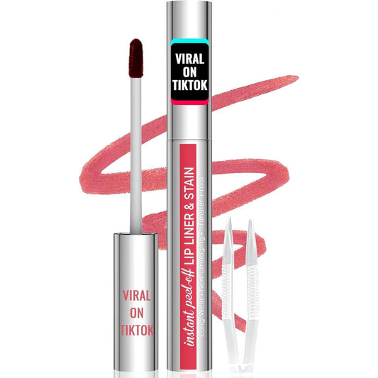iMethod Lip Stain - Lip Liner Stain, Peel Off Lip Stain with Tweezer, Natural Long Lasting Lip Stain Peel Off, Waterproof, Easy to Use, Stay On All Day, Nude Pink