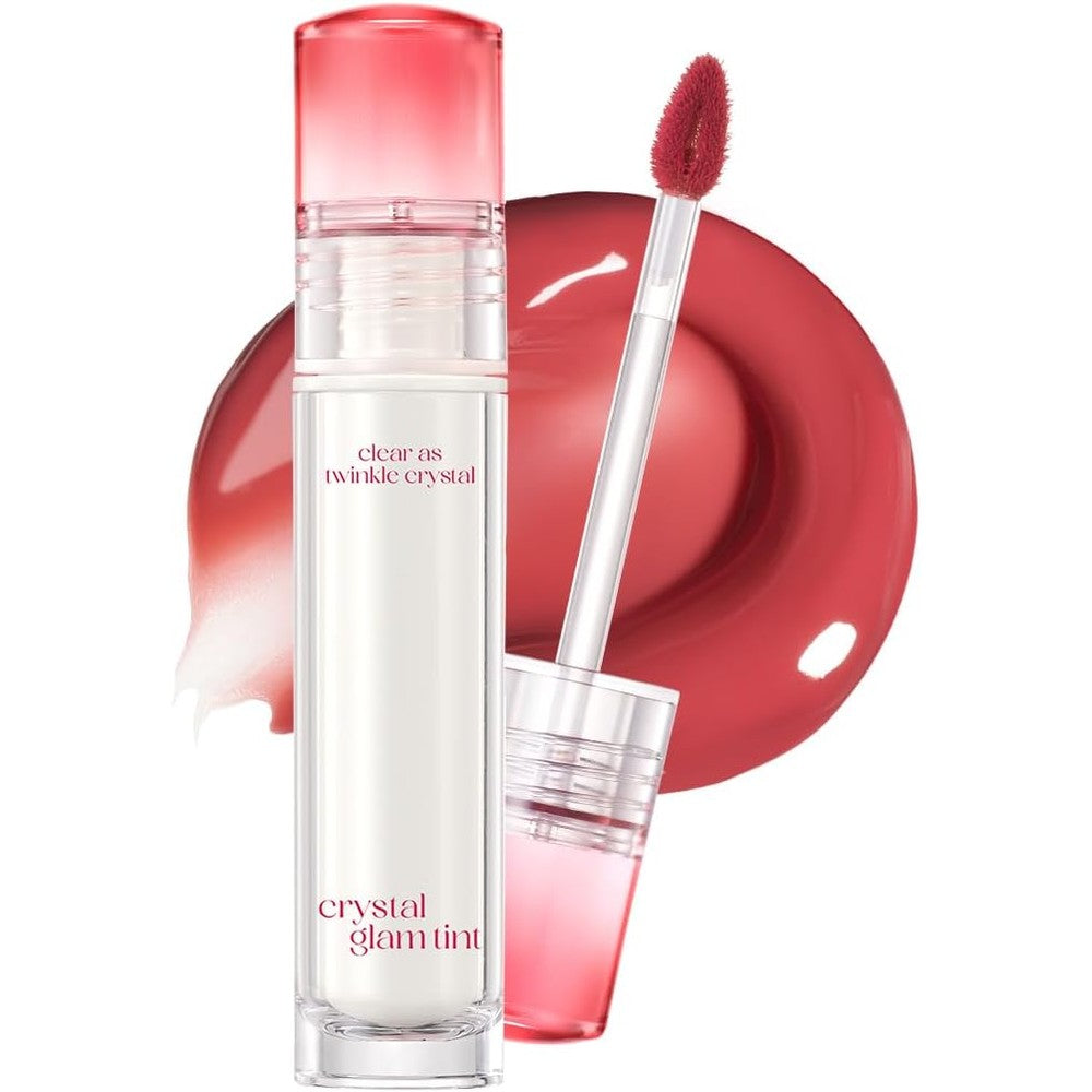CLIO Crystal Glam Tint |Glossy Finish, Lightweight, Weightless, Buildable, Glass-Like, Smoothing, Long-Lasting, Vivid, Transparent, Shiny, Moisturizing, Hydrating (001 Vintage Apple)