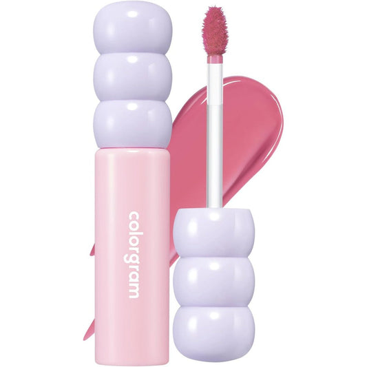 COLORGRAM Fruity Glass Tint 07 Shy Guava | Korean Long Lasting & Waterproof Lip Stain| Glossy Lip Gloss with Lovely Soft Pink Shade | Buildable, Blendable, Moisturizing, Non-Sticky | 0.11 Oz