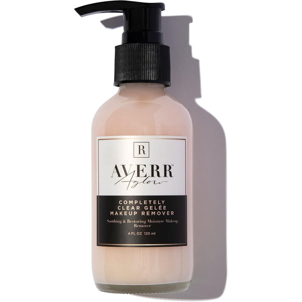 Averr Aglow Completely Clear Gelee Makeup Remover front view bottle on a clean background