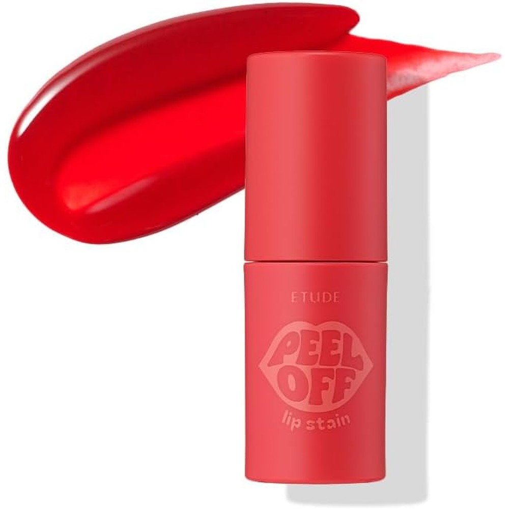 Etude Dear Darling Peel Off Lip Stain in Cherry Crack front view showing the sleek tube packaging.