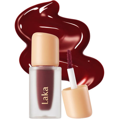 Laka Fruity Glam Lip Tint Mini, 1.9g/0.07oz, Glowing Lip Stain with Wide Color Spectrum, Hydrating & Lightweight Texture, Long-Lasting Bold Stain, Non-Sticky, Vegan, K-Beauty (#120 Caffeine rose)