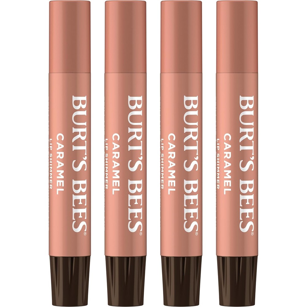 Burt's Bees shimmer lip tint set in caramel for natural luminescent lip color