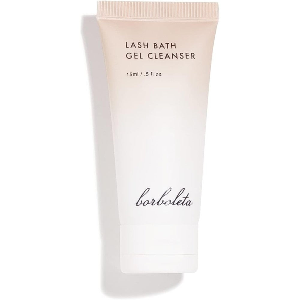 Borboleta lash bath gel cleanser front view travel size bottle