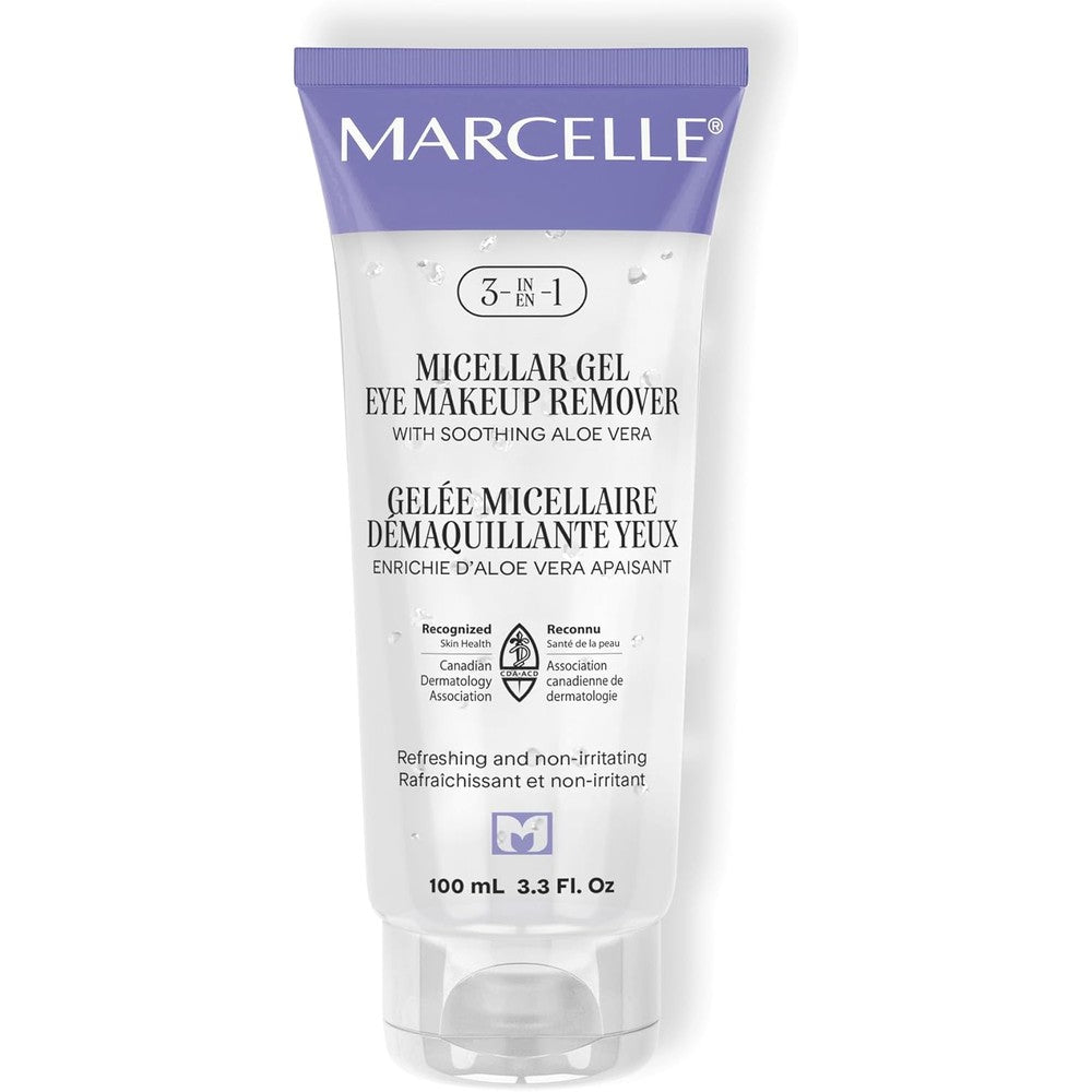 Marcelle 3-in-1 Micellar Gel Eye Makeup Remover front view tube packaging