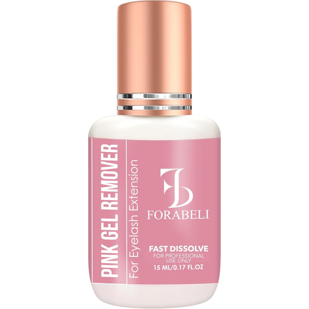 Forabeli pink gel lash remover front view bottle packaging