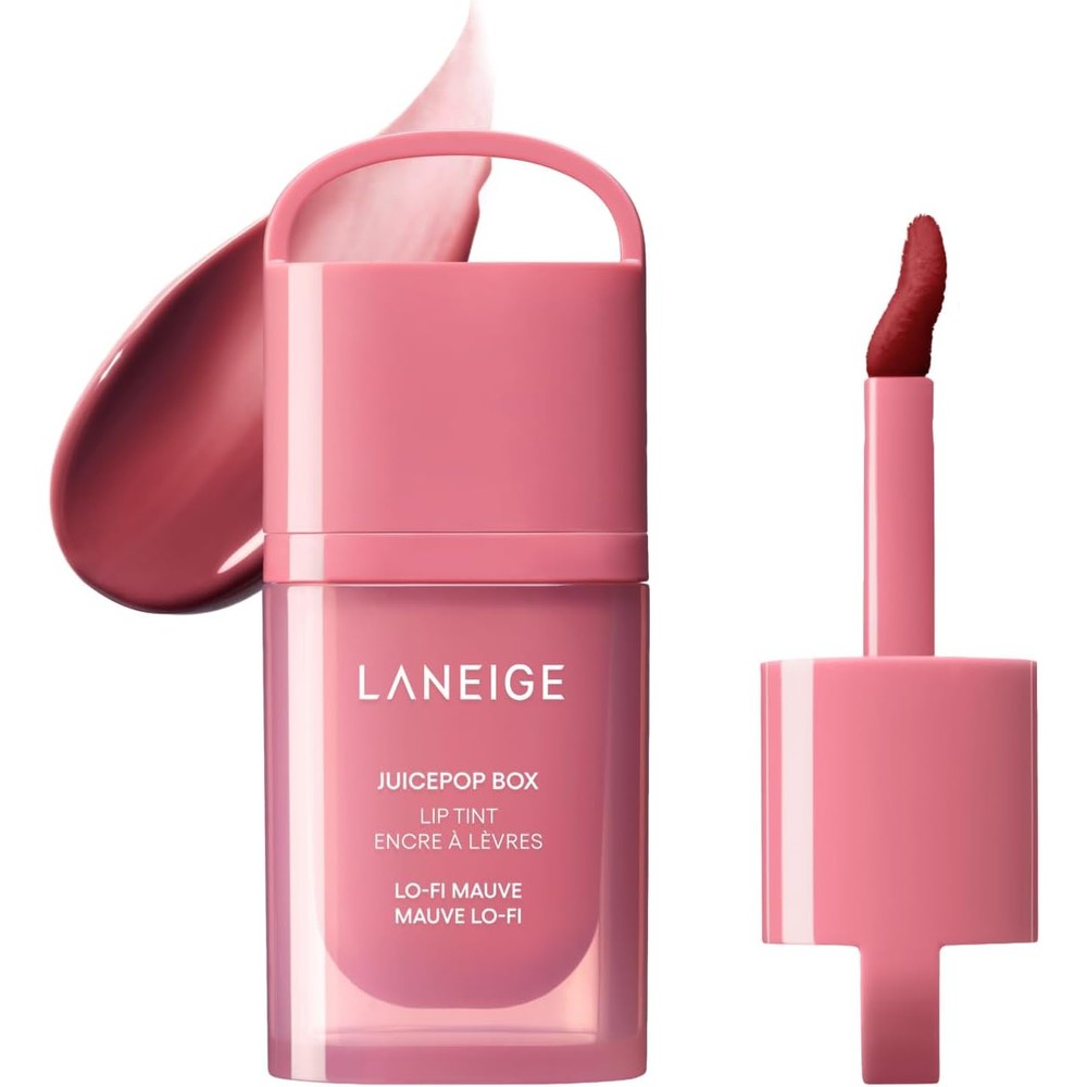 LANEIGE JuicePop Box Lip Tint front view showing the sleek packaging and innovative loop cap design