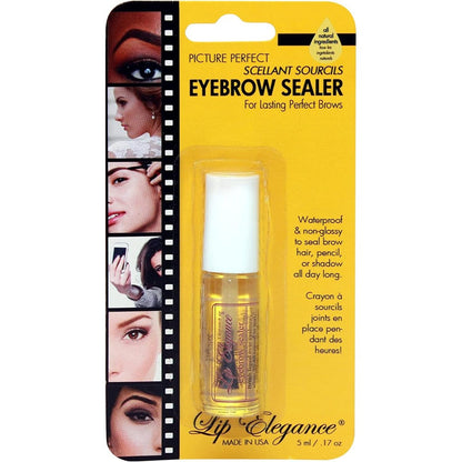 Lip Elegance Eyebrow Sealer clear waterproof brow gel front view bottle