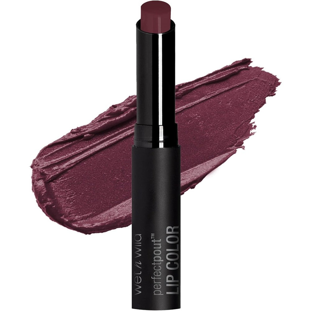 Wet n wild perfect pout lipstick in 99% chance of wine dark red shade