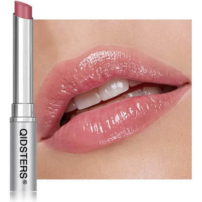 Qidsters Pink Honey Lipstick Tinted Lip Balm front view displaying the premium silver metallic tube packaging.
