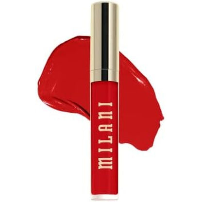 Milani stay put longwear, hydrating liquid lipstick in red flag bold matte in red flag shade