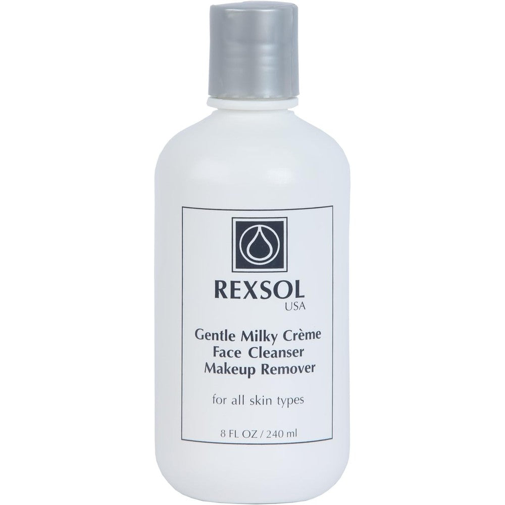 Rexsol Gentle Milky Creme Face Cleanser and Makeup Remover front view bottle