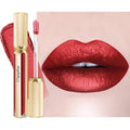 Depuplum metallic dark red lipstick front view packaging