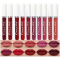Evpct liquid matte lipstick set front view showing ten tubes