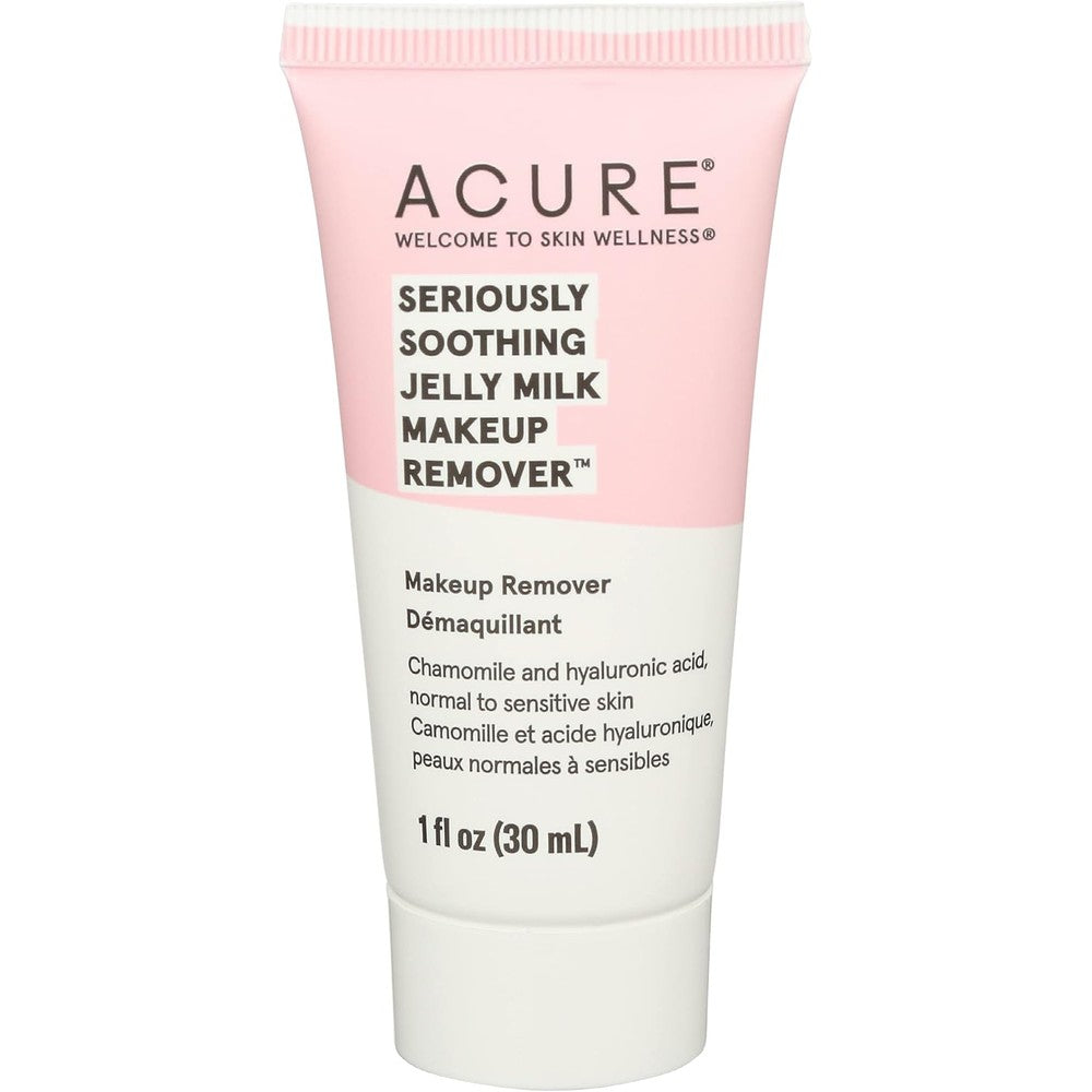 Acure Seriously Soothing Jelly Milk Makeup Remover front view 1 fluid ounce tube