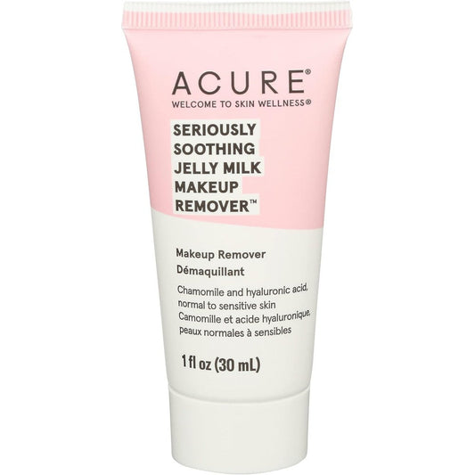 Acure Seriously Soothing Jelly Milk Makeup Remover front view 1 fluid ounce tube
