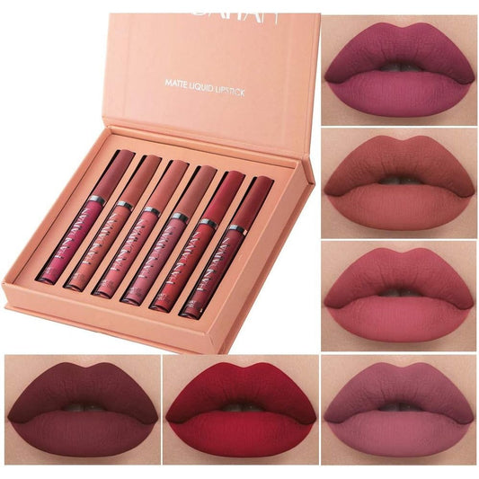 BestLand 6Pcs matte liquid lipstick set A with six high pigment shades
