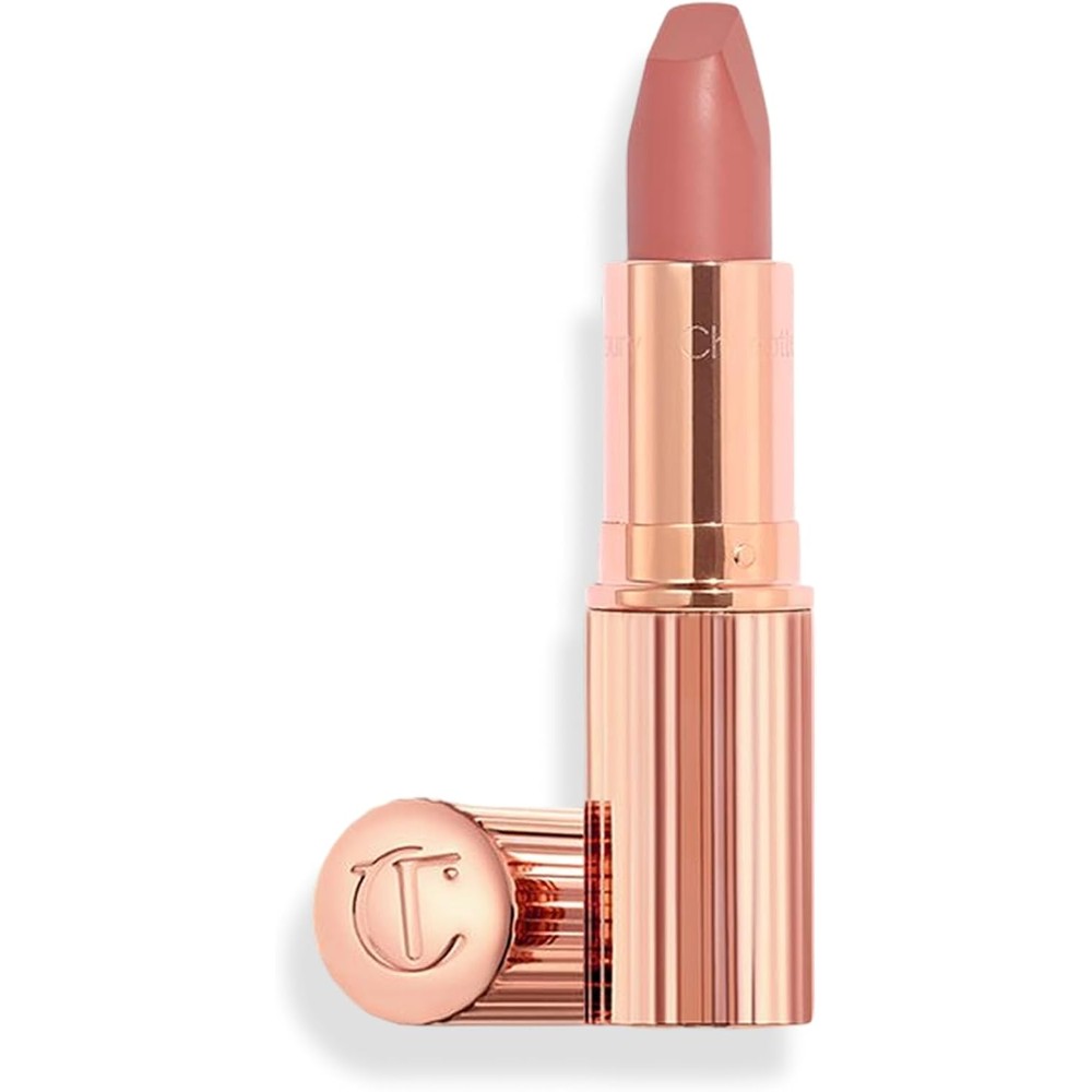 Charlotte Tilbury Matte Revolution Lipstick front view of rose gold bullet packaging