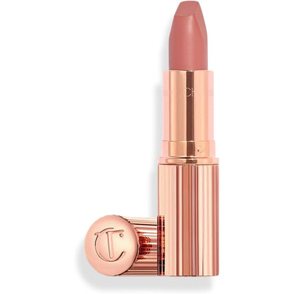 Charlotte Tilbury Matte Revolution Lipstick front view of rose gold bullet packaging
