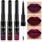 Evpct 3-piece matte liquid lipstick set front view showing packaging and dual-ended design