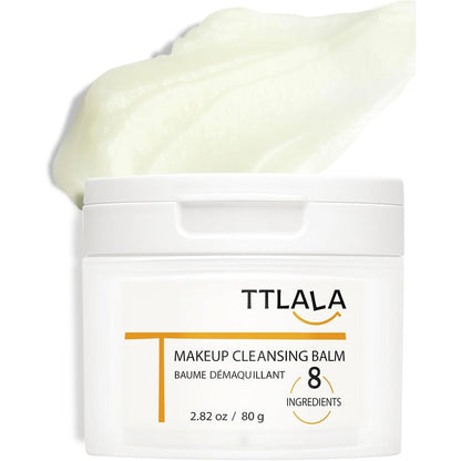 Ttlala Cleansing Balm front view with 8 ingredients label