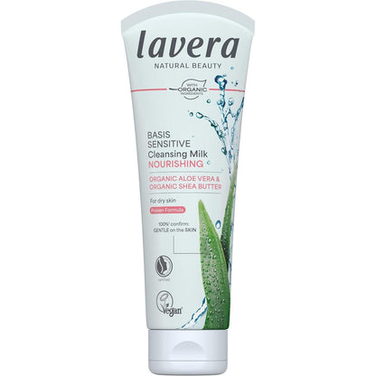 Lavera Basis Sensitive Cleansing Milk 125ml bottle front view