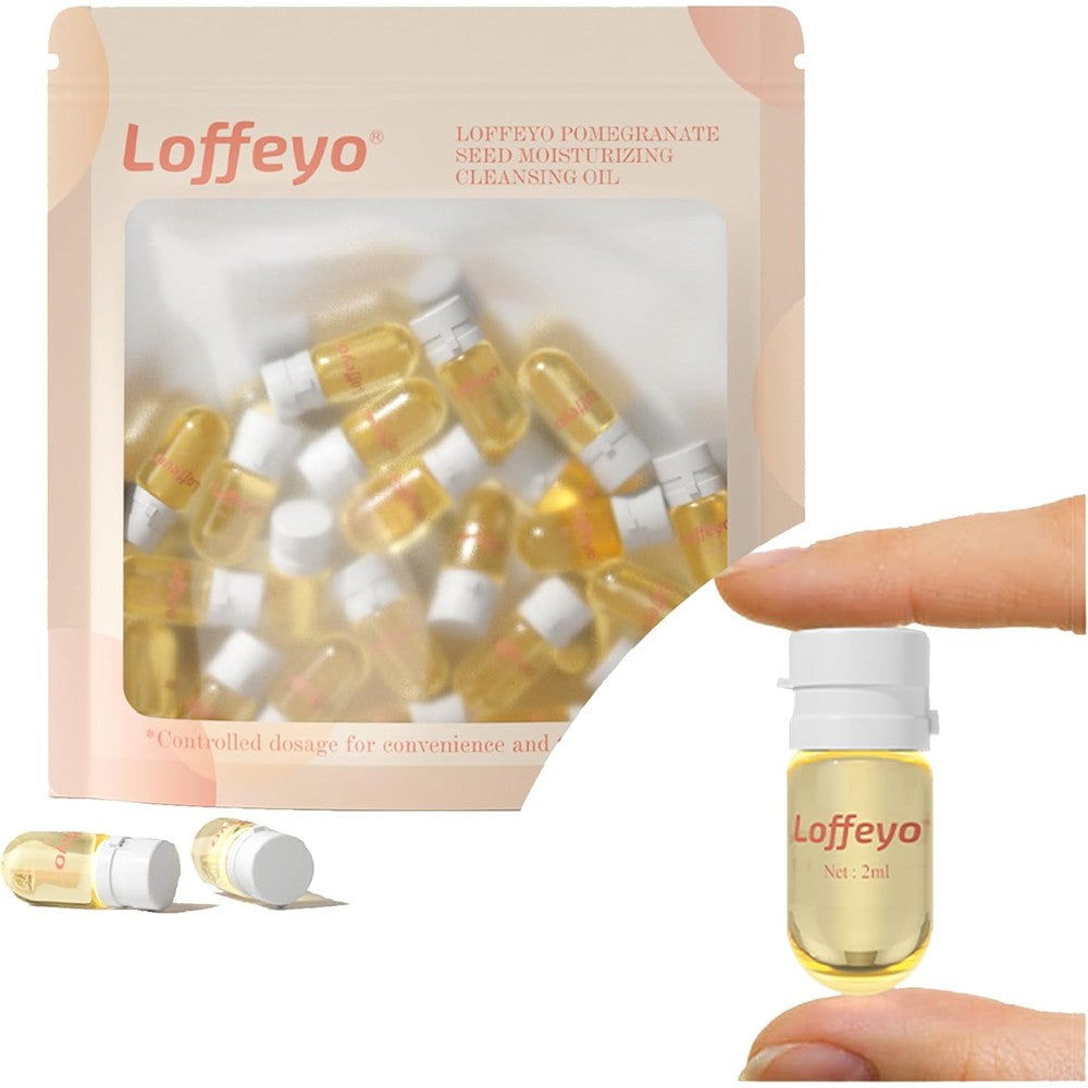 Loffeyo pomegranate seed cleansing oil box front view packaging