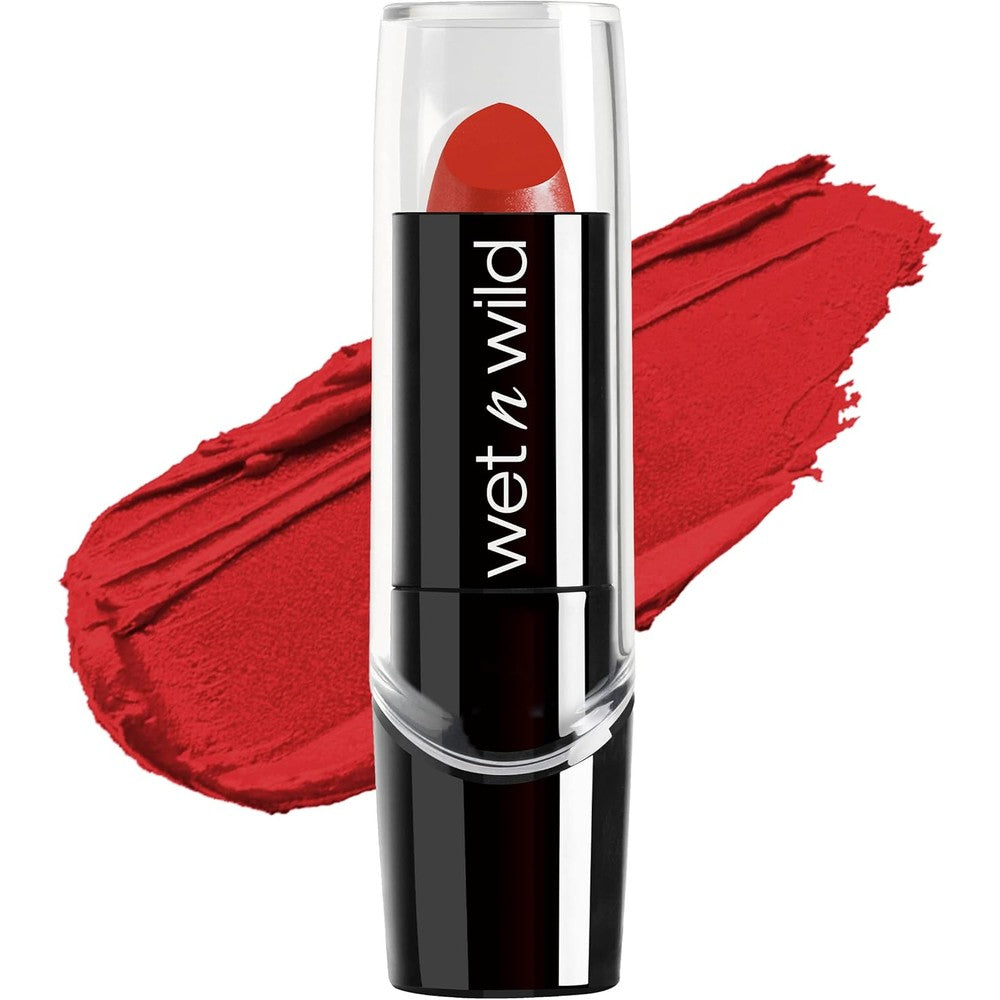 Wet n wild silk finish lipstick in cherry frost red glossy shade