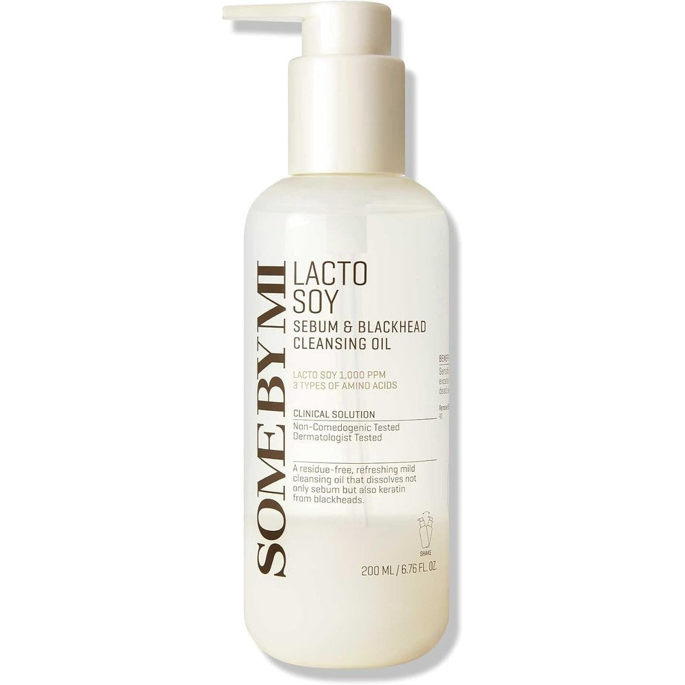 Some By Mi Lacto Soy Sebum and Blackhead Cleansing Oil bottle front view