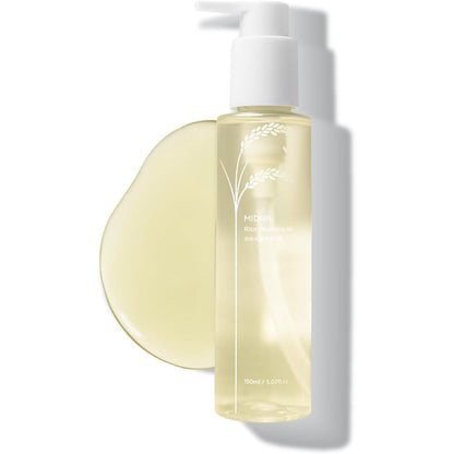 Midha Rice Cleansing Oil bottle front view for makeup removal