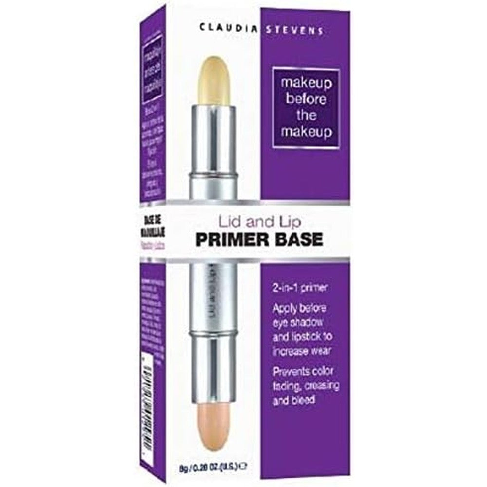 Claudia Stevens Lid and Lip Primer Base 0.28 Ounce front view tube for professional eye and lip prep.