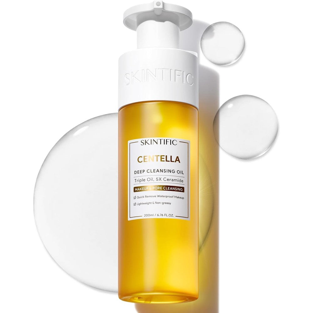 Skintific Centella Deep Cleansing Oil front view bottle makeup remover