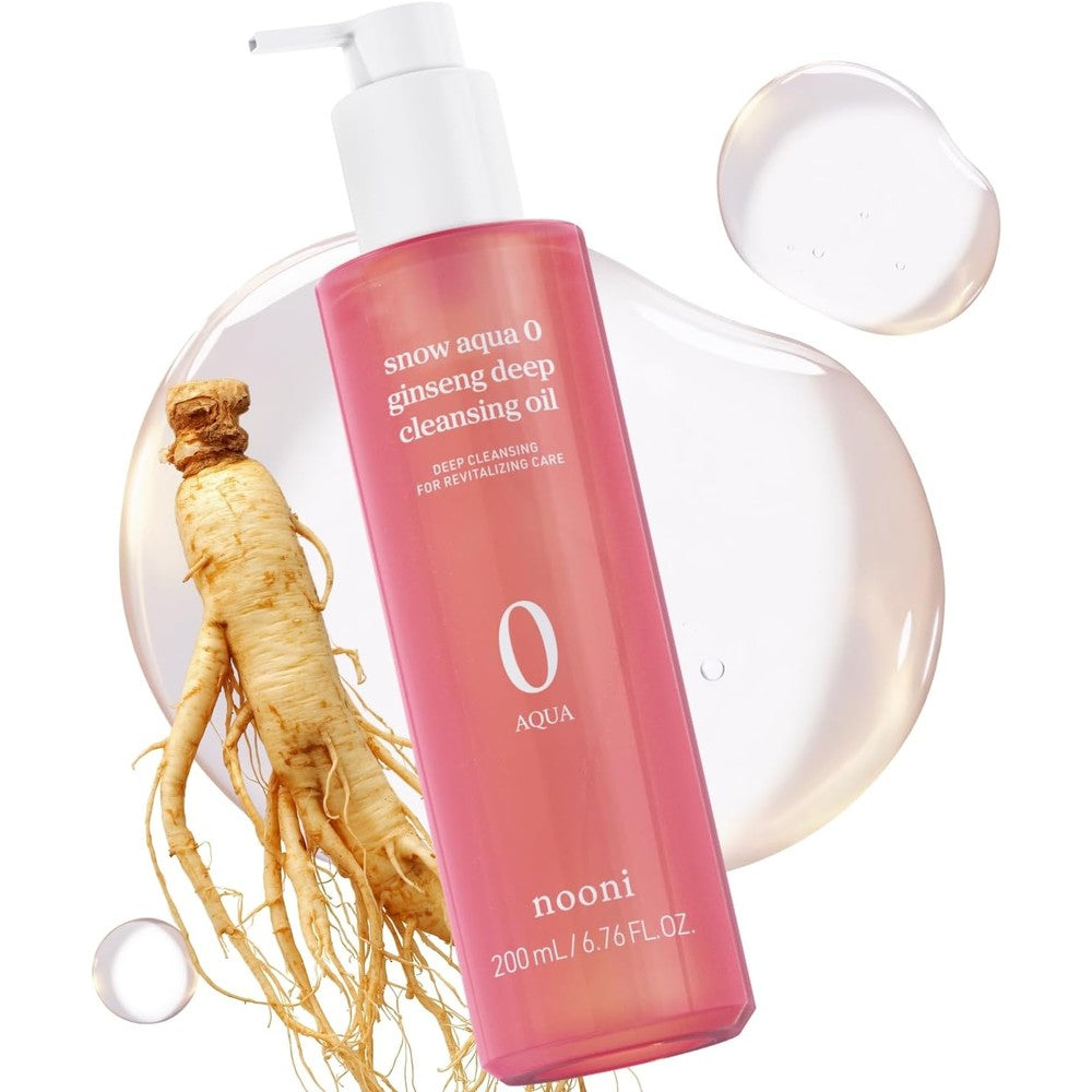 Nooni Snow Aqua 0 Ginseng Deep Cleansing Oil front view packaging bottle