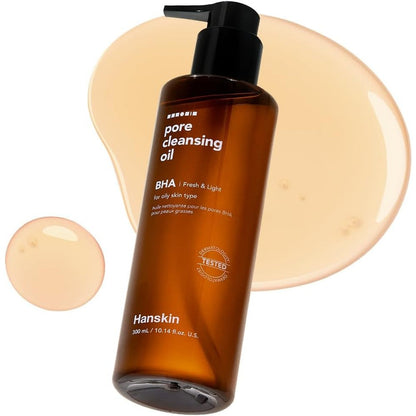Hanskin BHA Pore Cleansing Oil bottle front view for oily skin