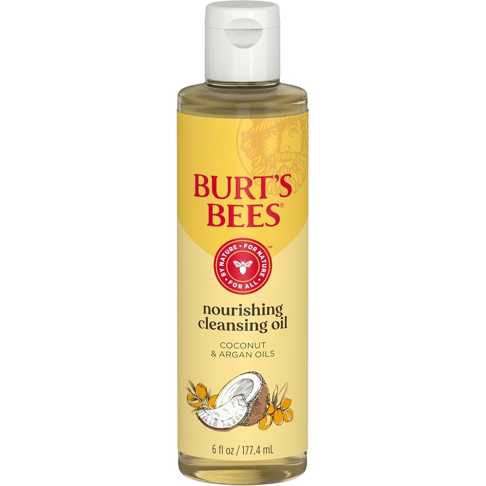 Burts Bees Nourishing Cleansing Oil bottle front view for makeup removal