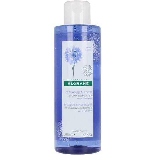 Klorane Eye Makeup Remover 6.7 Fluid Ounce front view bottle for sensitive skin