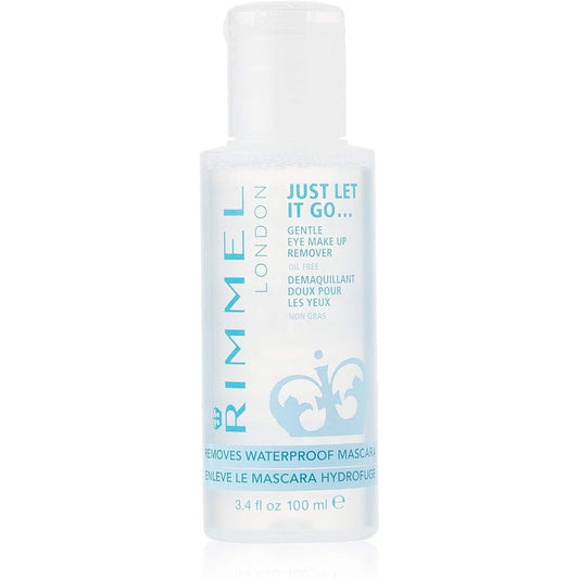 Rimmel London Gentle Eye Makeup Remover 100 ml front bottle view oil free cleanser