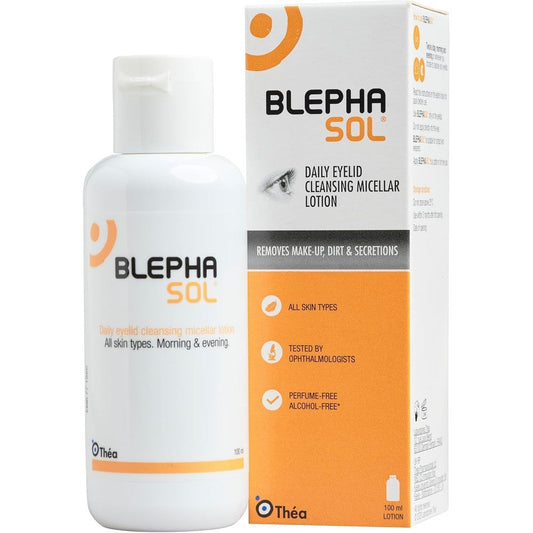 Thea Blephasol Micellar Eyelid Cleansing Lotion 100ml front view bottle for sensitive eye care
