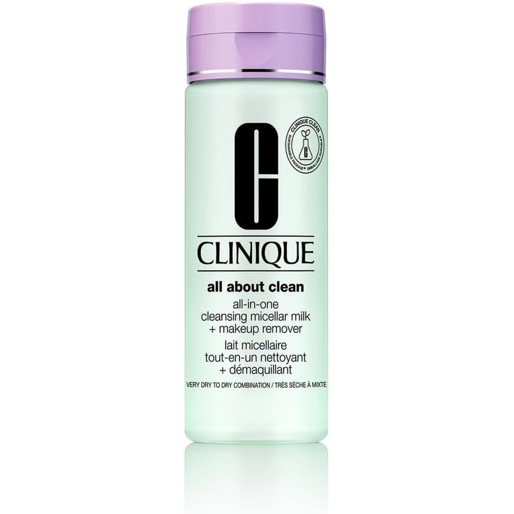 Clinique micellar milk makeup remover bottle front view cosmetic packaging