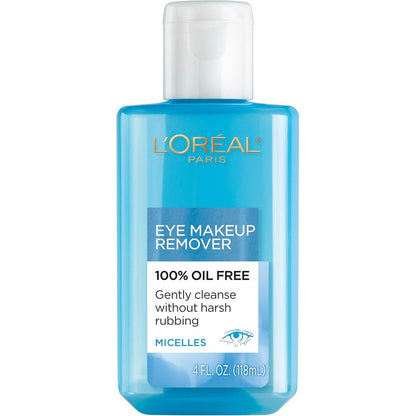 L'Oreal Paris Clean Artiste Oil-Free Eye Makeup Remover front bottle view for sensitive eyes.