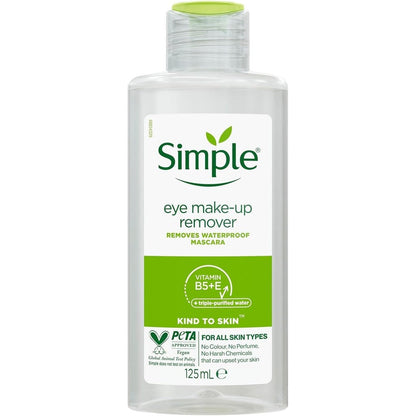 Simple Kind To Skin Eye Make Up Remover front view bottle on white background