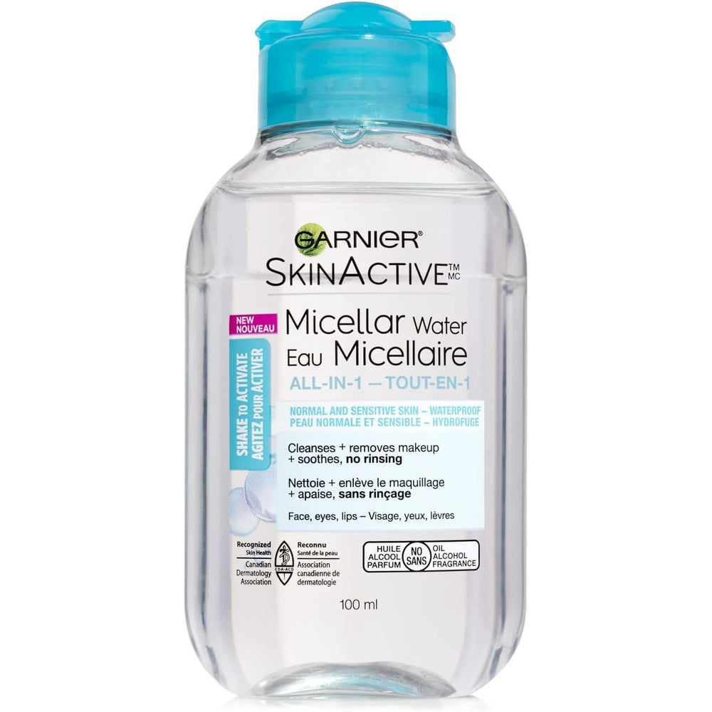 Garnier SkinActive Micellar Cleansing Water for waterproof makeup front bottle view