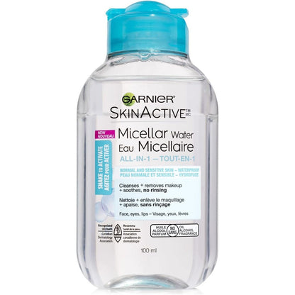 Garnier SkinActive Micellar Cleansing Water for waterproof makeup front bottle view
