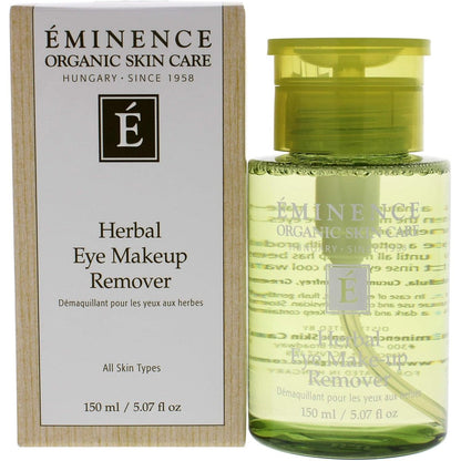 Eminence Herbal Eye Make Up Remover 5.07 Ounce bottle front view showing the liquid botanical cleanser.